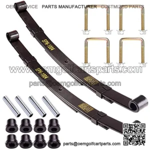 Golf Cart Heavy Duty 3-Leaf Rear Spring Kit for TXT 1995-2013, with Bushings, Sleeves & U Bolts