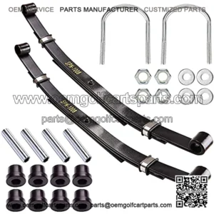 Golf Cart Heavy Duty Rear 3-Leaf Spring Kit with Bushings & Sleeves & U Bolts for DS G&E 1981-up (2 Packs)