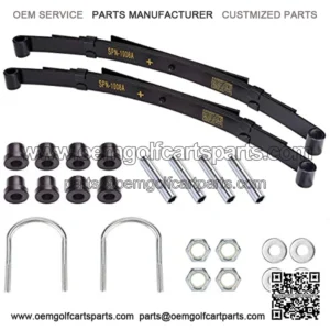 Heavy Duty Rear 4-Leaf Spring Kit with Bushings & Sleeves for Golf Cart Club Car DS, Not for Club Car Precedent