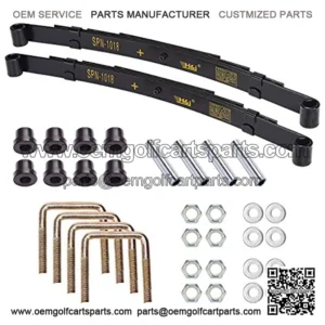 Golf Cart Rear Heavy Duty 4-Leaf Spring Kit for TXT Electric 1994-up and Gas 1994-2009, Includes Bushings, Sleeves, U Bolts, OEM: 70506-G01 74135-G01 74207-G01 74207-G02 74207-G03