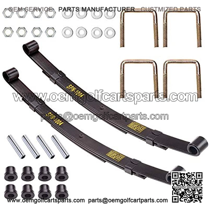Golf Cart Rear Leaf Spring Kit for TXT Medalist 1994.5-up & MPT 800, 3-Leaf Spring with Bushings Sleeves U Bolts, OEM# 70247-G01, 70474G01, 70505G01, 603109