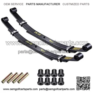 Set of 2 Rear Leaf Springs Compatible with Club Car DS Golf Cart Heavy Duty Dual Action with Bushings