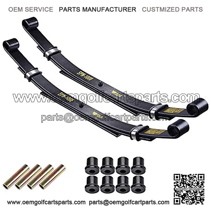 Set of 2 Rear Leaf Springs Compatible with Club Car DS Golf Cart Heavy Duty Dual Action with Bushings