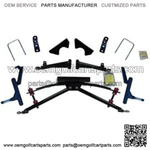 Double A-arm Lift kit (4" Lift). Accepts up to 23x10.5-12 tire. Club Car Gas 82-96.5 DS w/Metal deust Covers on Front hubs