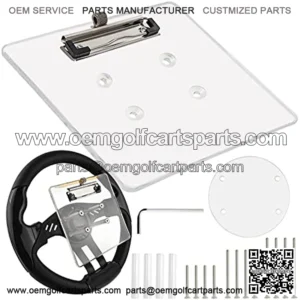 Golf Cart Steering Wheel Scorecard Holder with Pencil Holder & Clip Fit for Club Car DS & Precedent EZGO TXT & RXV Yamaha Golf Carts