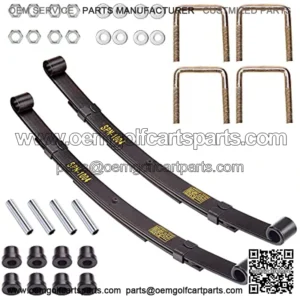 Golf Cart Heavy Duty Rear 3-Leaf Spring Kit with Bushings & Sleeves for 1995-2013 EZGO TXT OEM: 70506-G01 74135-G01 74207-G01 74207-G03