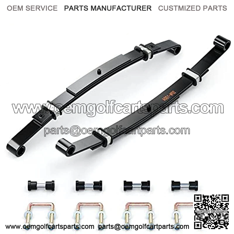 Golf Cart EZGO Heavy Duty 3 Leaf Spring Kit with Bushings & Sleeves & U Bolts fit EZGO TXT 1995-2013, OEM 70506-G01,74135-G01, 74207-G01, 74207-G03 (2 Packs)??