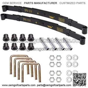 Heavy Duty 4 Leaf Rear Spring Kit for EZGO TXT Electric 1994-up & Gas 1994-2009 Golf Cart, Includes Bushings, Sleeves, U Bolts, OEM: 70506-G01 74135-G01 74207-G01 74207-G02 74207-G03