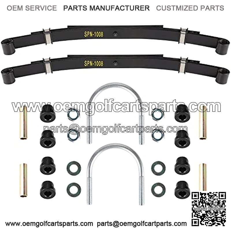 Golf Cart Club Car DS Rear Heavy Duty 4-Leaf Springs Kit with Bushings & Sleeves U Bolt, OEM# 1014675 Golf Cart Accessories
