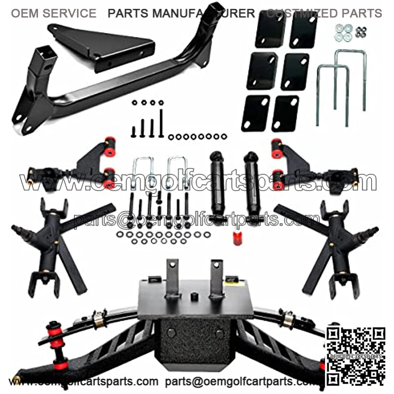 4" Golf Cart Lift Kit for Yamaha G29/Drive (2007-2016) and Drive2 (2017-Up) with Solid Axle Rear Suspension + 30 lb Counterweight Kit