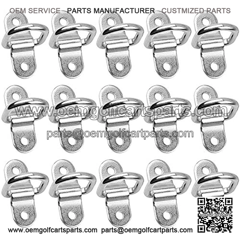 15 Pack D Ring Tie Down Anchors Heavy Duty Lashing Rings for Trailers Trucks Cargo RV ATVs Kayaks Vans Motorcycles Silver