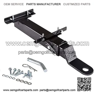 Golf Cart Universal Heavy Rear Seat Trailer Hitch with Receiver Fits Backseat Footrest - Club CAR, EZGO, Yamaha