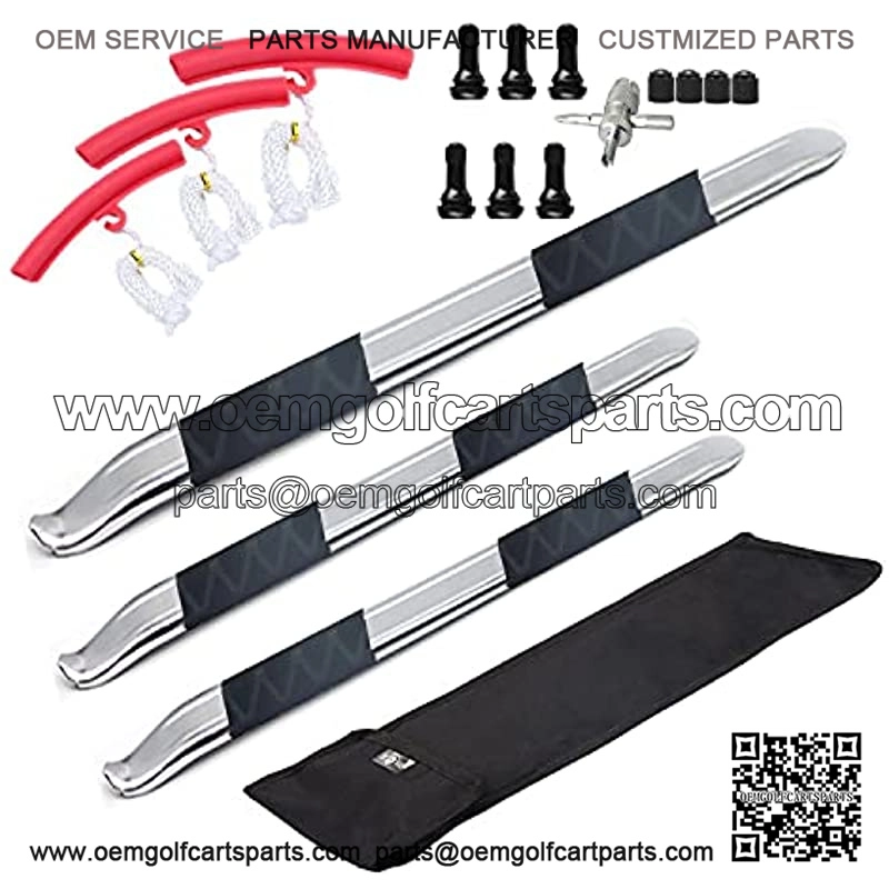 2 x 15.5 inch 1 x 19.5 inch Tire Irons 3 x Rim Protectors 6 x TR413 Valve Stems Mount and Demount Tire Irons Set Motorcycle Dirt Bike Lawn Mower ATV UTV Tire Changing Tools with Durable Bag