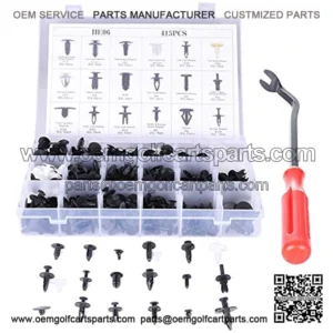 Car Clips Pushtype Retainer Clips Kit with 12 Sizes Panel Trim Fasteners Rivet Kits Fit for GM for Ford,435Pcs(with 4Pack Panel Removal Tool,5Pack Cable Tie)