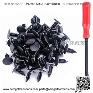 100 Pcs Plastic Fastener Push Pins Universal Fit Electric/Gas Yamaha Golf Cart X-Mas Club Car EZGO TXT RXV Tree Rivets Clips Replace# 1010434, 16816-G1, 16816-G2, 10-9150-NS, 90269-06028