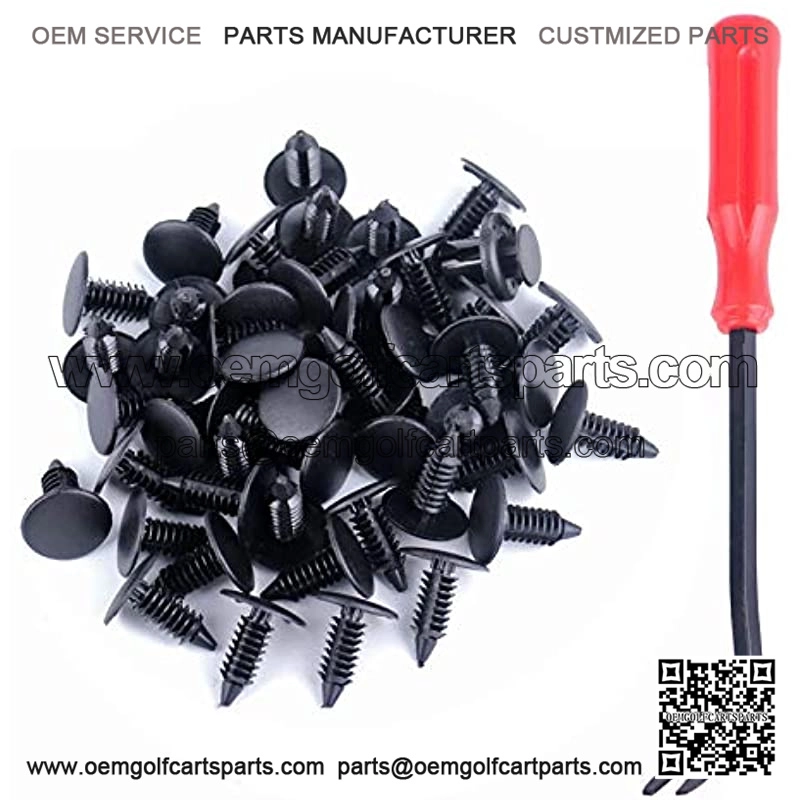 100 Pcs Plastic Fastener Push Pins Universal Fit Electric/Gas Yamaha Golf Cart X-Mas Club Car EZGO TXT RXV Tree Rivets Clips Replace# 1010434, 16816-G1, 16816-G2, 10-9150-NS, 90269-06028