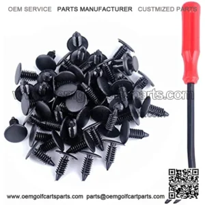 100 Pcs Plastic Fastener Push Pins Universal Fit Electric/Gas Yamaha Golf Cart X-Mas Club Cart EZGO TXT RXV Tree Rivets Clips Replace# 1010434, 16816-G1, 16816-G2, 10-9150-NS, 90269-06028