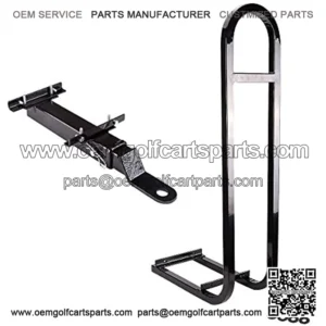 Universal Golf Cart Heavy Duty Rear Seat Safety Hand Rail Grab Bar and Trailer Hook Hitch with Receiver for Step on Back of Club Car, Yamaha, EZGO
