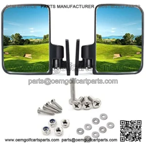 Golf Cart Side Mirrors for Yamaha Club Car with Large 7 Inches Adjustable Golf Cart Side Rear View Mirrors(One Pair Golf Cart Mirrors)