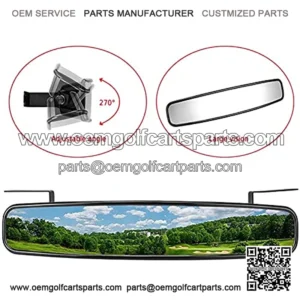 Golf Cart Rear View Mirror, 17" Extra Wide Panoramic Rearview Mirrors Without Vibration & Fall Off 180?? Golf Cart Mirror compatible with EZGO TXT Club Car DS Yamaha