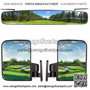 3 Piece Golf Cart View Mirrors Set, 16.5?? Wide Rear View Mirrors and 2 Side View Mirrors for Cub Car Yamaha,Golf Cart Accessories
