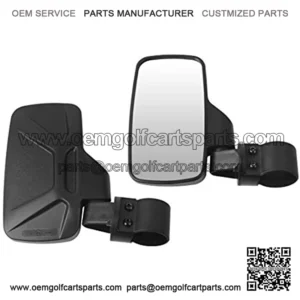 Upgraded Adjustable Pair UTV Side Mirror Set 1.75 or 2inch Roll Bar Cage, Universal UTV Side View Mirrors High Impact(Pack of 2)