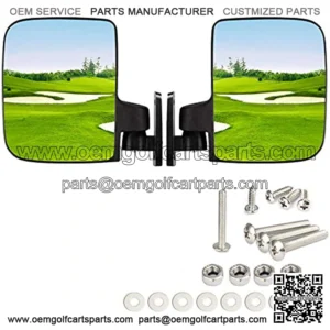 HW9008 Golf Cart Folding Side View Mirrors For Club Car, EZGO, Yamaha, Star, Zone Carts