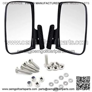 Universal Golf Cart Side View Mirrors Compatible with EzGo Club Car Yamaha, RHOX Style Accessories
