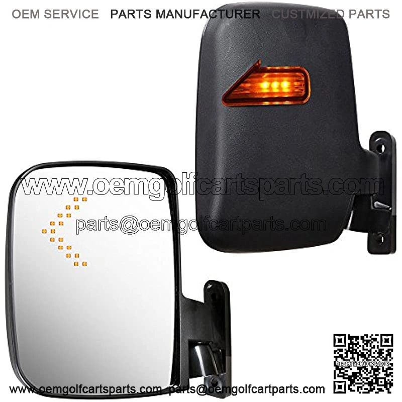 2pcs Universal Golf Cart Rear View Folding Side Mirror with LED Indicators Compatible with EZGO Club Car Yamaha