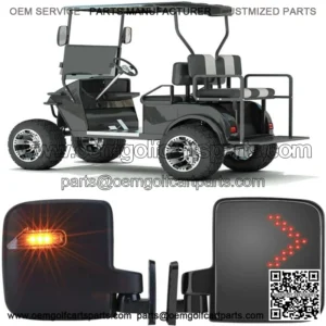 Golf Cart Side Rear View Mirrors w/LED Turn Signal for EzGo TXT Yamaha Drive G29