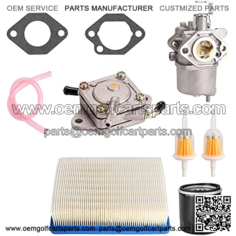 Golf Cart FE290 Carburetor Fuel Pump Kit Tune Up Kit for Club Car DS Precedent Turf Carryall Gas Model 1998-UP Air Oil Fuel Filter OEM# 101805601 101905601 1016438 1016439 1016440 1016441