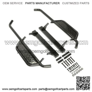 Pair Heavy Duty Nerf Bars Running Boards For EZGO TXT 1996-2021 Golf Cart