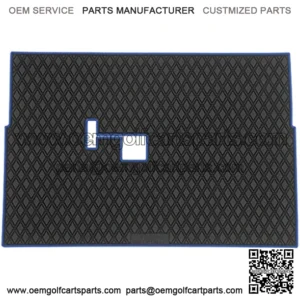 Club Car DS Golf Cart Mat, Full Coverage Floor Liner - Fits Club Car DS (1982-2013) and Villager (1982-2018) Models - Black with Blue Trim