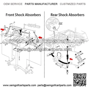 Golf Cart Front and Rear Shock Absorbers Kit for Club Car DS 1981-2011, Club Car Precedent 2004-up, Replaces 1014235 1014236