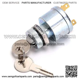 Golf Cart Starter Ignition Key Switch for EZGO Electric Golf Cart 17421G1, 2 Terminal Prongs