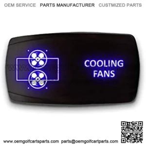 COOLING FANS - Blue - STARK 5-PIN HORIZONTAL Laser Etched LED Rocker Switch Dual Light - 20A 12V ON/OFF