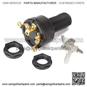 Ignition Key Switch for Club Car DS, Limo, Turf Carryall 1 & 2, XRT 1996-up 12V Gas Golf Cart, OEM# 101826301, 1012505