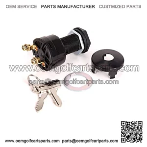 Golf Cart Ignition Switch 2-PIN for 36V - 48V Electric Golf Cart Club Car DS (1996 Up) Replacement Part 101826201 - with 2pcs Club Car Key