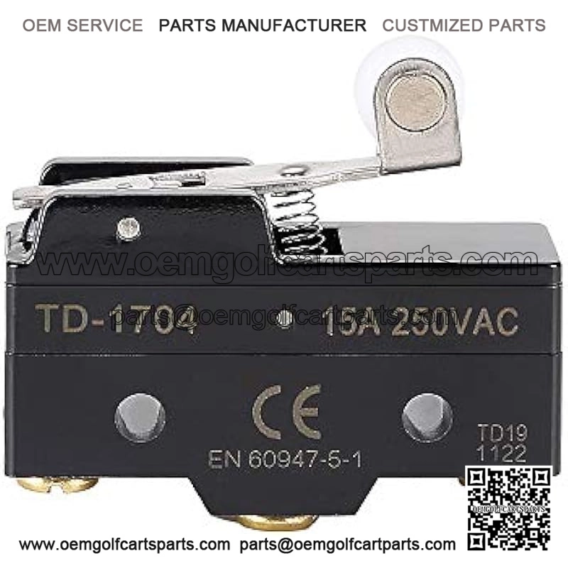 Golf Cart Accelerator Micro Switch,3 Terminal Micro Switch with Roller for EZGO (Gas 1983-1994) TXT Marathon Golf Carts,relpace OEM:10606G1, 10606G2, 17928G1, 31535G1