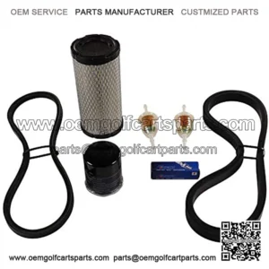 Tune Up Kit for Club Car Precedent Golf Cart Gas & Electric 2004-Up Models with FE350 Kawasaki Motor, Includes Oil & Air Filter, Spark Plug, 2X Fuel Filters and Clutch Drive & Generator Belt