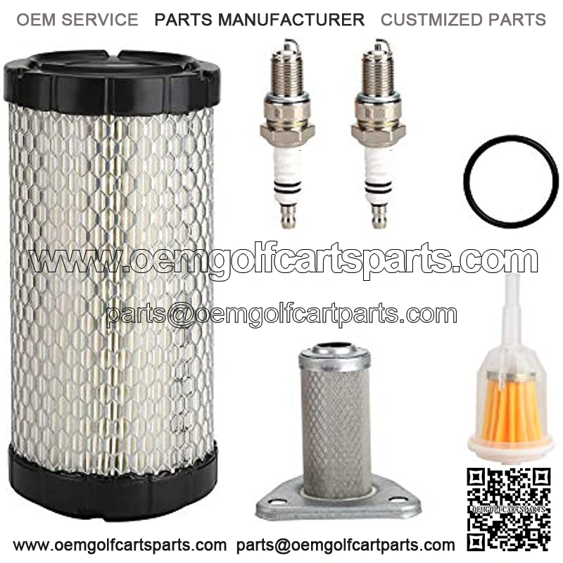 Golf Cart Tune Up Kit for EZGO TXT 2005-2009 w/MCI Motor, EZGO RXV 2008-up w/Robbins Engine, EZGO ST350 Workhorse 1996-up Gas Vehicles, Air Filter Oil Filter Fuel Filter Spark Plug
