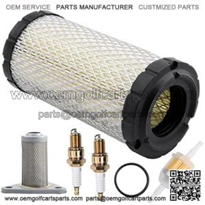 EZGO Tune Up Kit with Air Filter Oil Filter Spark Plug Fuel Filter for TXT/RXV/ST350/Workhorse Gas Golf Cart Models (EZGO TXT W/MCI Motor, RXV W/Robbins Motor)