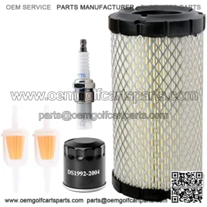 Golf Cart Tune Up Kit for Club Car Precedent 2004-up Gas Models with FE350 Kawasaki Motor, Includes Spark Plug, Air Filter, Oil Filter, Fuel Filter