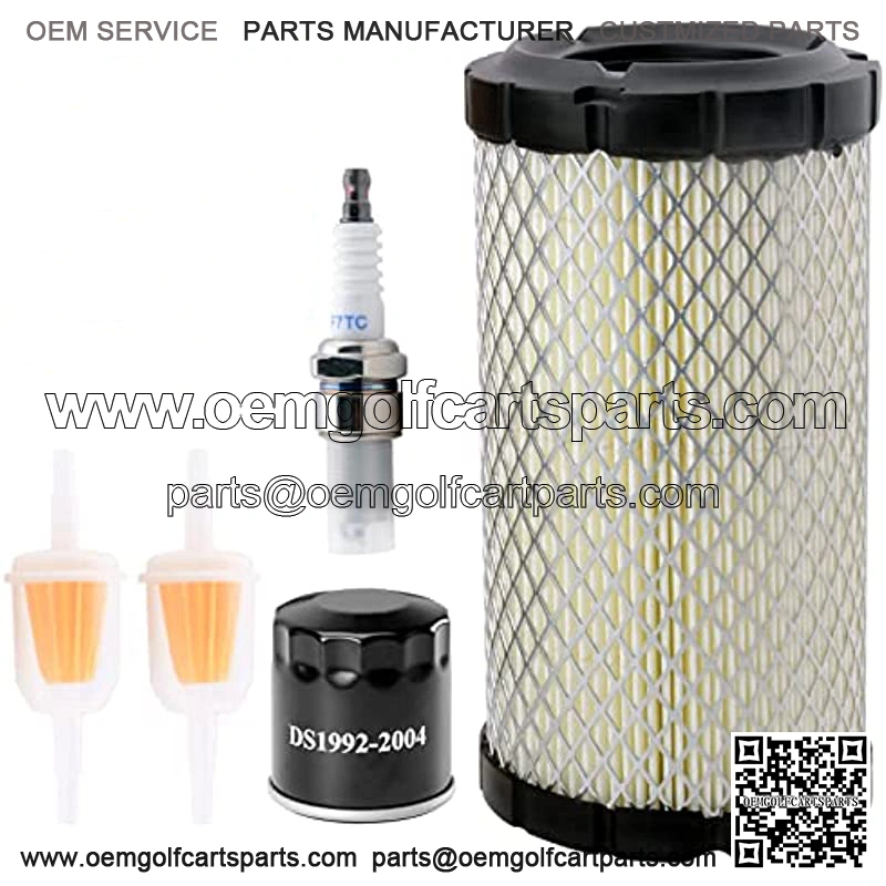 Golf Cart Tune Up Kit for Club Car Precedent 2004-up Gas Models with FE350 Kawasaki Motor, Includes Spark Plug, Air Filter, Oil Filter, Fuel Filter