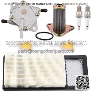 72368G01 Air Filter w 26591G01 Oil Filter 72021-G01 Fuel Pump Replacement for EZGO TXT Medalist 4 Cycle 295cc 350cc Golf Cart with 72084-G01 Fuel Filter Spark Plug