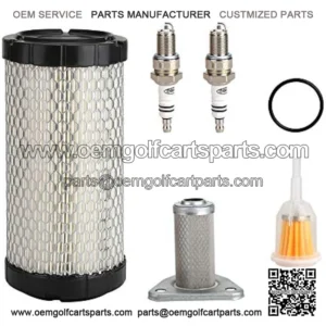 Golf Cart Tune Up Kit for EZGO TXT 2005-2009 w/MCI Motor, EZGO RXV 2008-up w/Robbins Engine, EZGO ST350 Workhorse 1996-up Gas Vehicles, Air Filter Oil Filter Fuel Filter Spark Plug