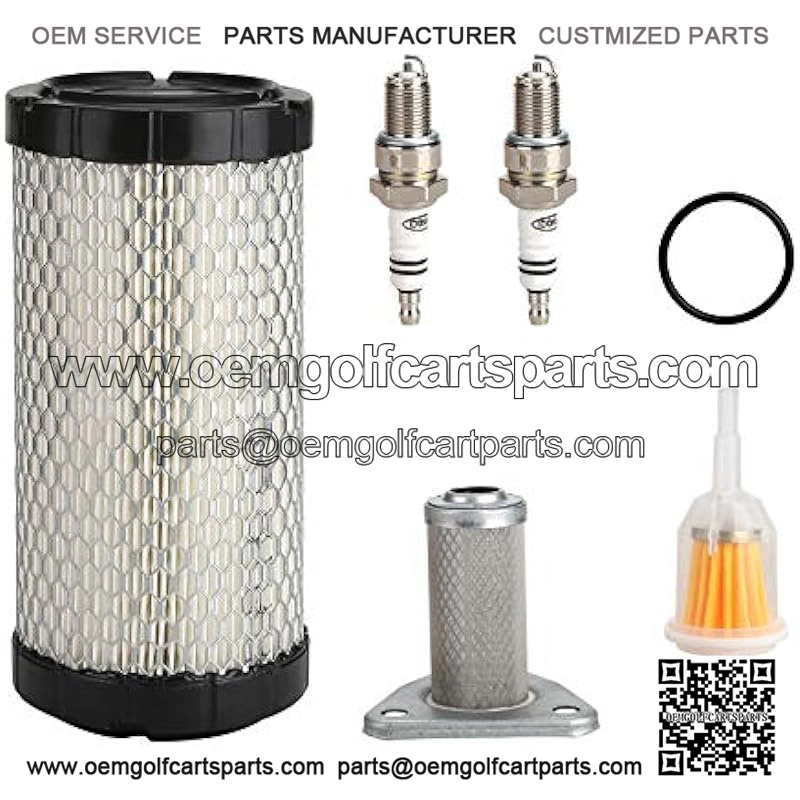 Golf Cart Tune Up Kit for EZGO TXT 2005-2009 w/MCI Motor, EZGO RXV 2008-up w/Robbins Engine, EZGO ST350 Workhorse 1996-up Gas Vehicles, Air Filter Oil Filter Fuel Filter Spark Plug
