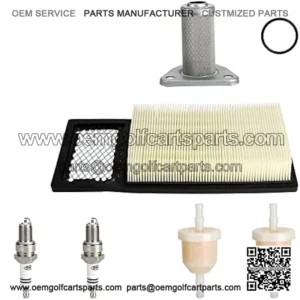 Golf Cart EZGO Tune Up Kit for EZGO TXT with 72368G01 Air Filter Fuel Filter Spark Plug Oil Filter Replacement Kit for TXT, Medalist & Marathon 1994-2005 295/350cc 4 Cycle Robins Motor