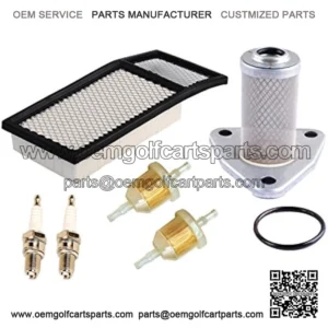 72368G01 Air Filter 26591G01 Oil Filter 72084-G01 Fuel Filter Spark Plug Kit Replacement for EZGO TXT, Medalist 4 Cycle 295cc / 350cc Golf Cart 1994-2005 Replacement Parts