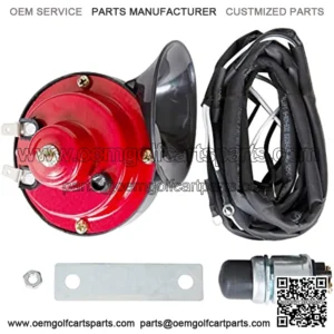 12V Universal Golf Cart Horn Kit with Floor Mount Button for Club Car, EZGO, Yamaha, UTV, ATV, Boat